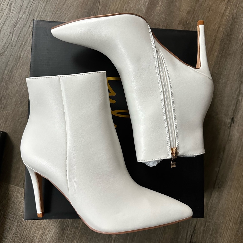 New in box white booties